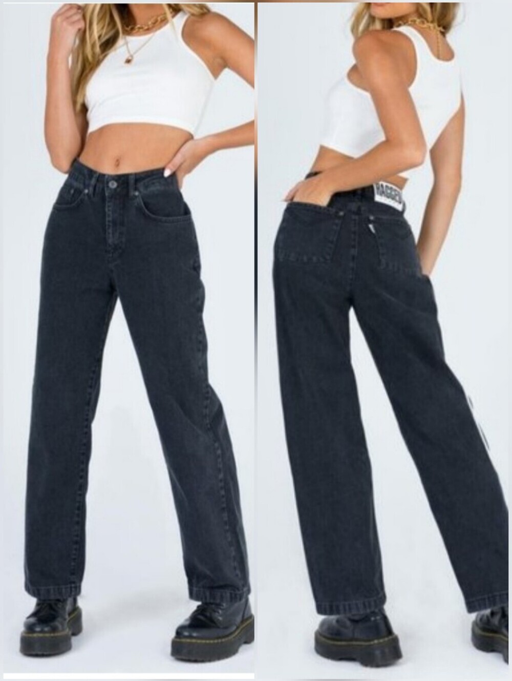 The Ragged Priest Black Straight Leg Jeans Size 30
